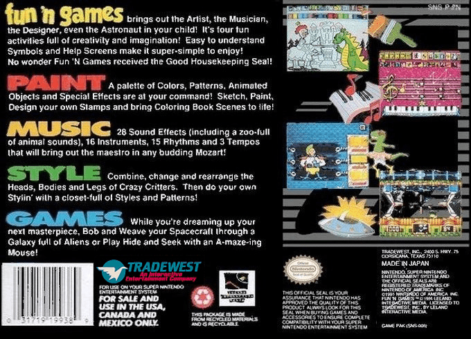 Fun 'n' Games — box-2D-back (US)