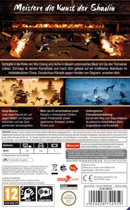 9 Monkeys of Shaolin — box-2D-back (DE)