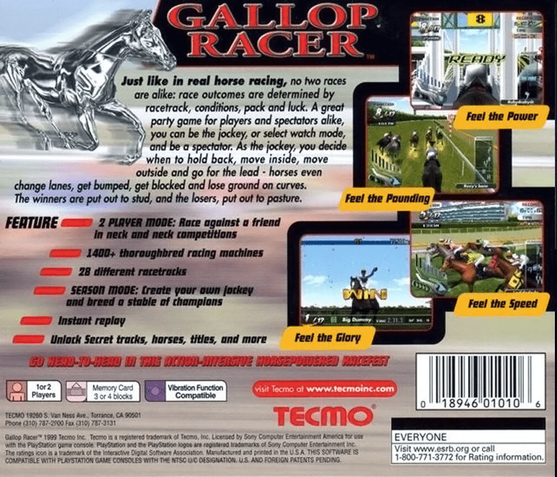 Gallop Racer 3 — box-2D-back (US)