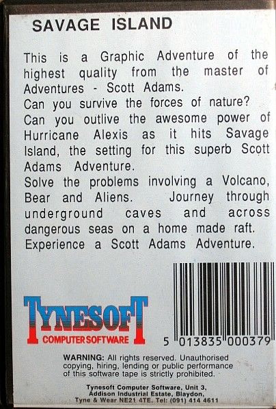 Savage Island Part 1 & Part 2 — box-2D-back (WOR)