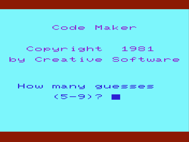 Code Maker — sstitle (WOR)