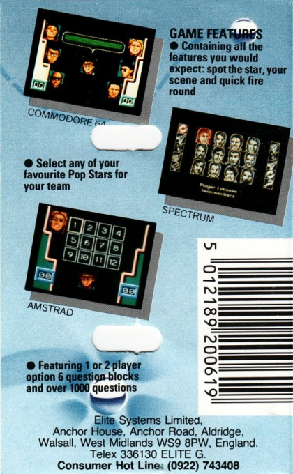 Mike Read's Pop Quiz — box-2D-back (EU)