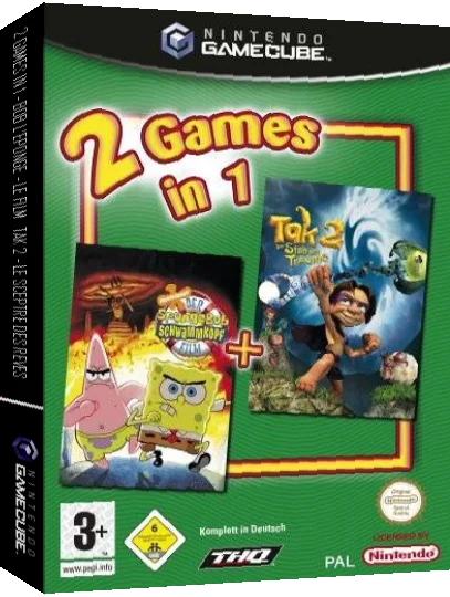 2 Games in 1 - Bob L'eponge - Le Film + Tak 2 - Le Sceptre des Reves — box-3D (WOR)