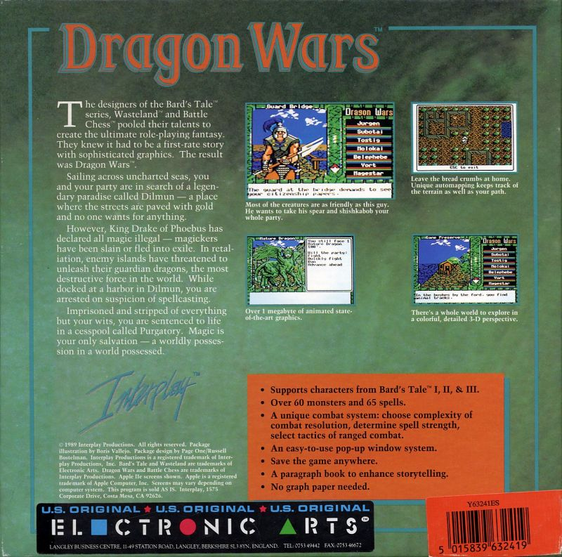 Dragon Wars — box-2D-back (EU)
