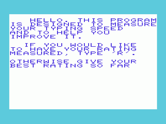 Speedtype — sstitle (WOR)