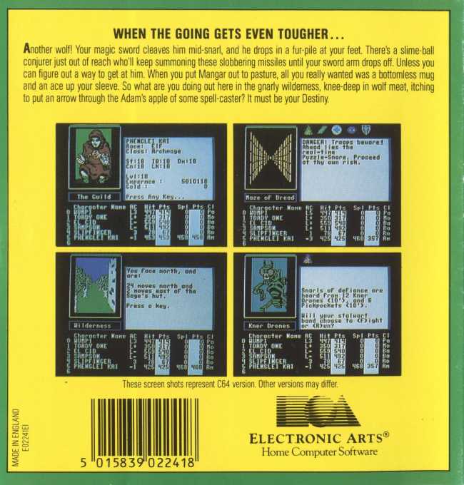 Bard's Tale 2 - The Destiny Knight, The — box-2D-back (EU)