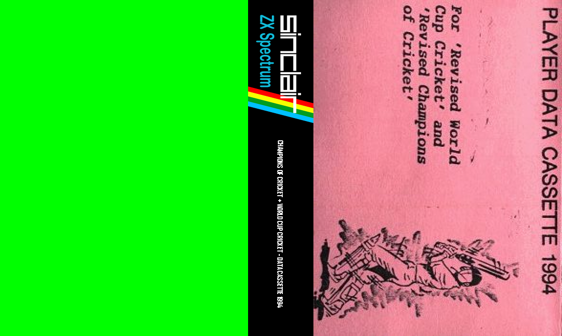 Champions of Cricket + World Cup Cricket - Data Cassette 1994 — box-texture (WOR)