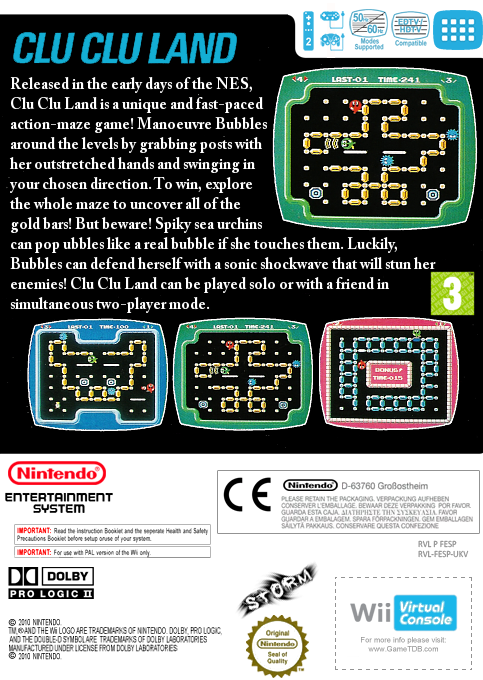 Clu Clu Land — box-2D-back (EU)