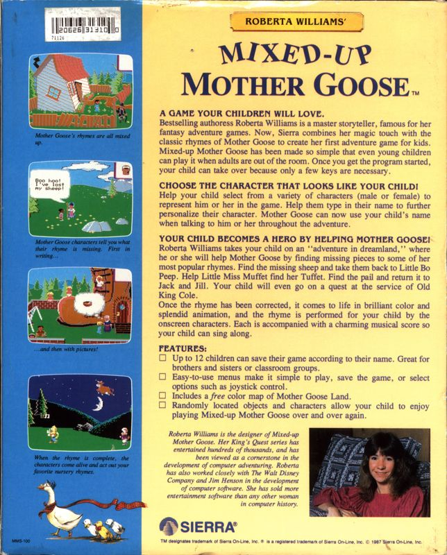 Roberta Williams' Mixed-Up Mother Goose — box-2D-back (US)