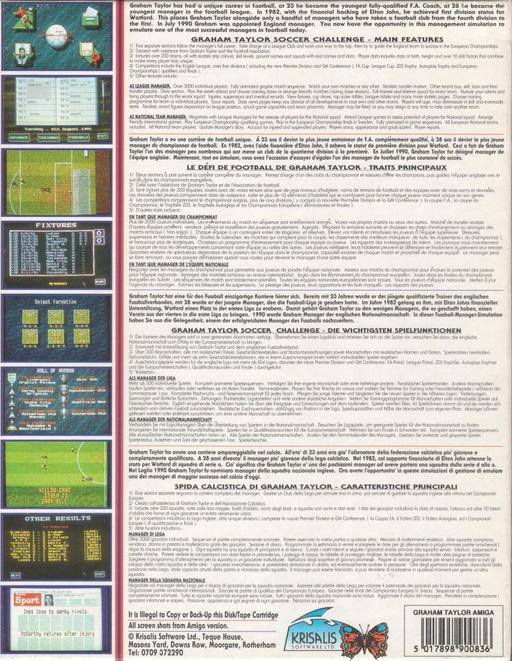 Graham Taylor's Soccer Challenge — box-2D-back (WOR)