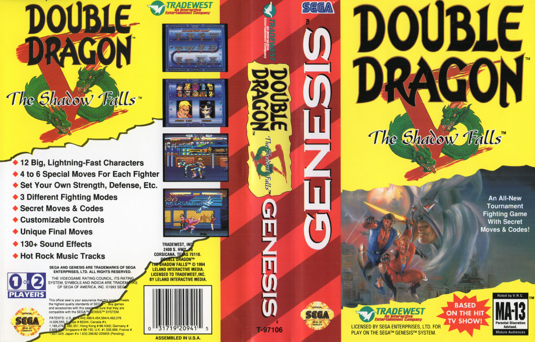 Double Dragon 5 - The Shadow Falls — box-texture (US)