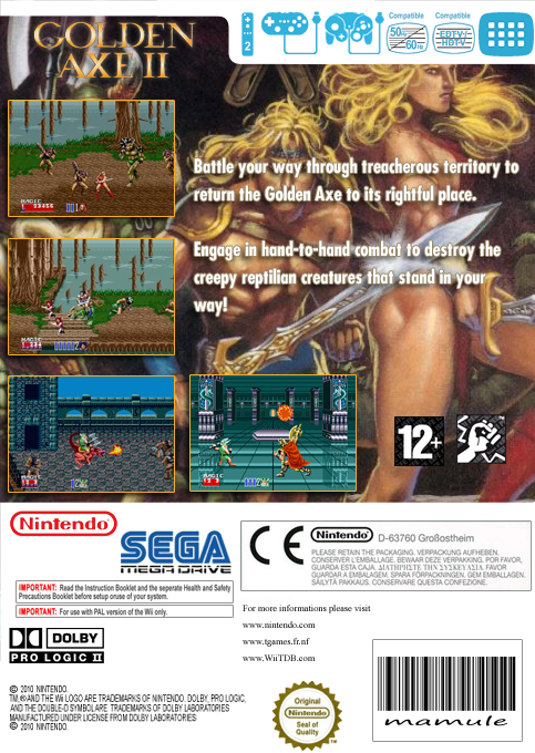 Golden Axe 2 — box-2D-back (EU)