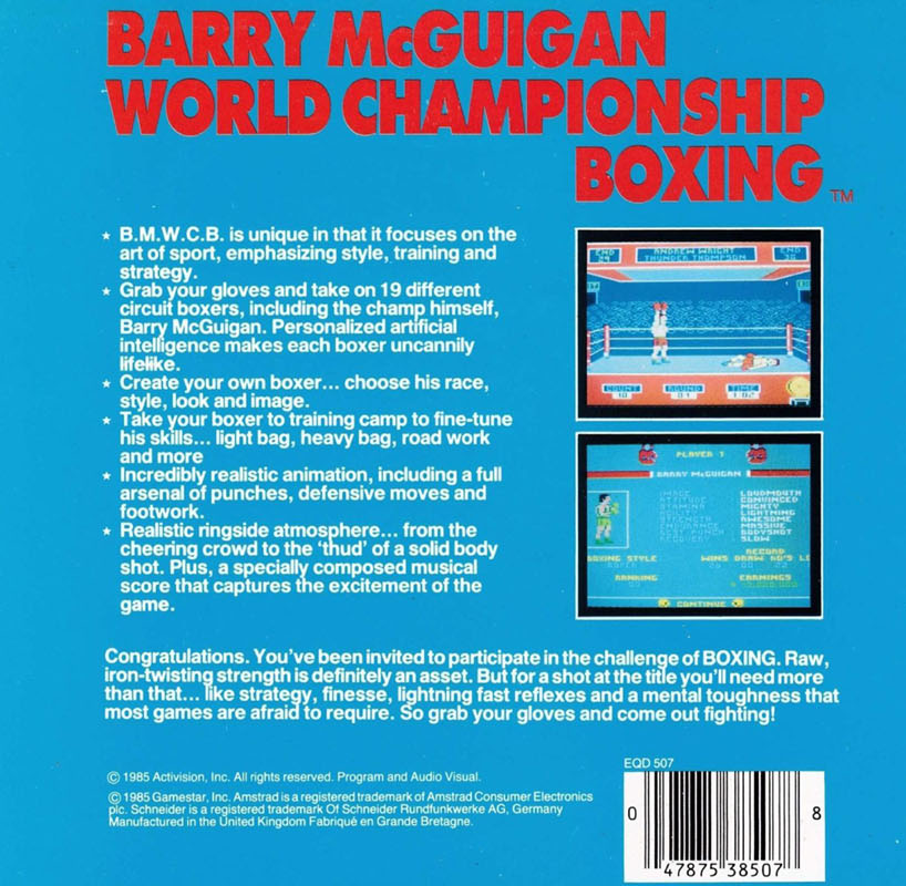 Barry McGuigan World Championship Boxing — box-2D-back (EU)