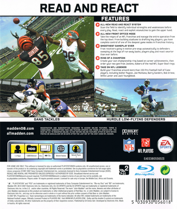 Madden NFL 08 — box-2D-back (EU)