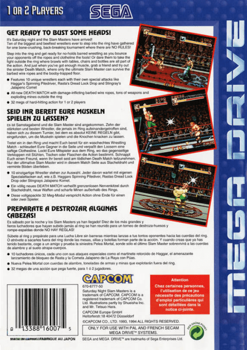 Saturday Night Slam Masters — box-2D-back (EU)