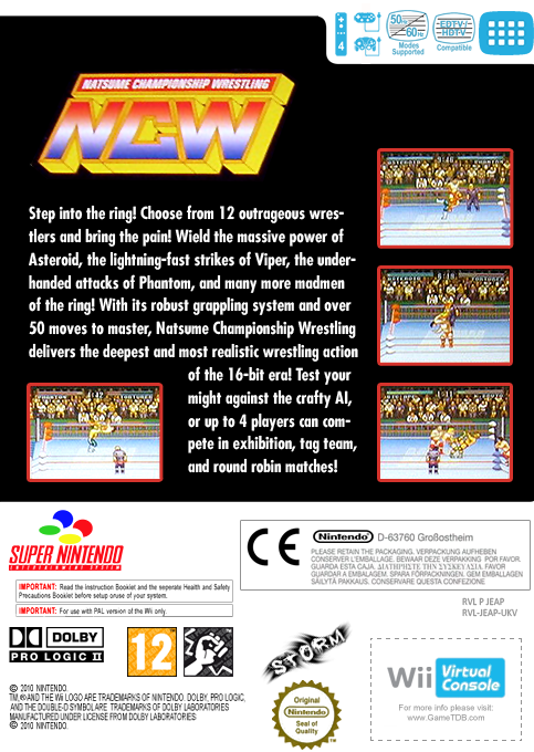 Natsume Championship Wrestling — box-2D-back (EU)