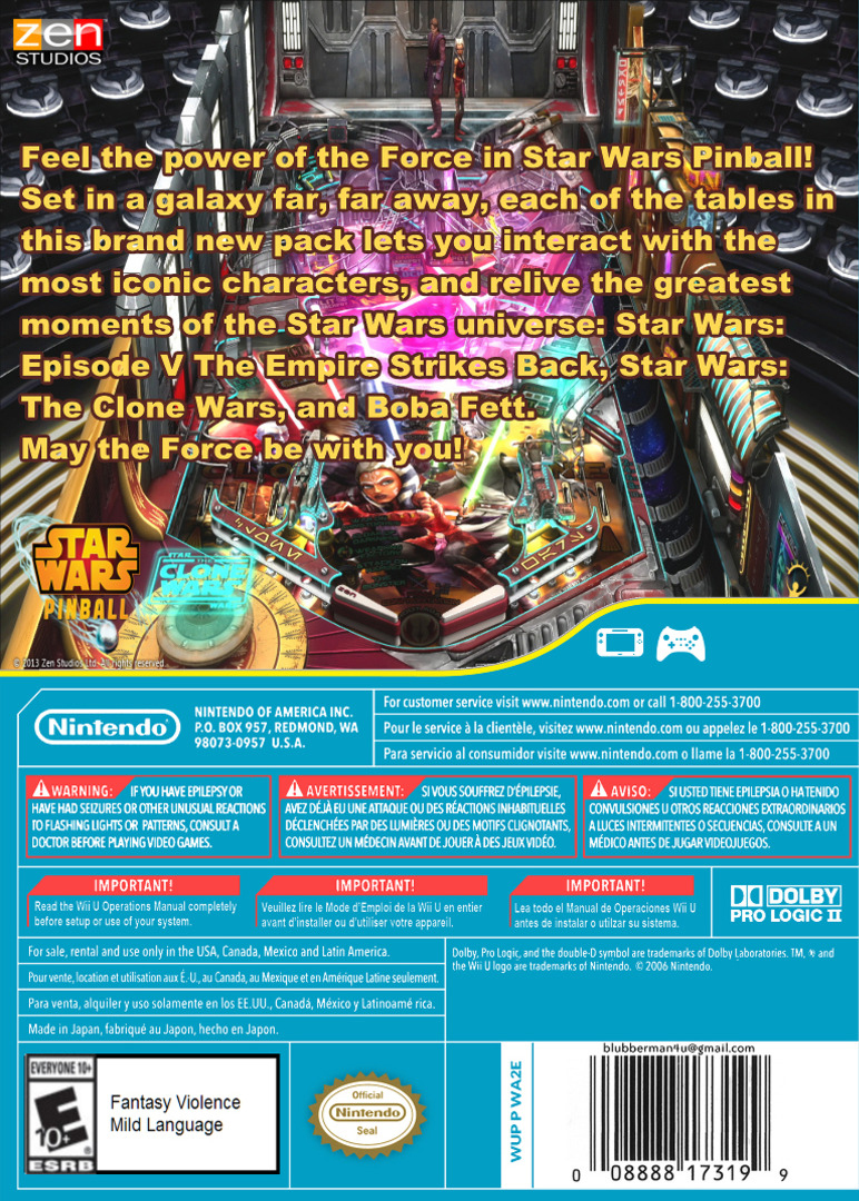 Star Wars Pinball — box-2D-back (US)
