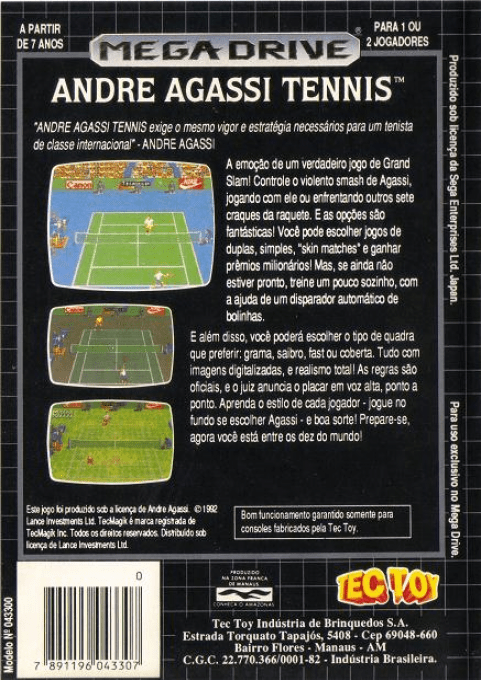 Andre Agassi Tennis — box-2D-back (BR)