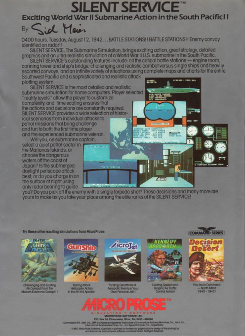 Silent Service — box-2D-back (EU)