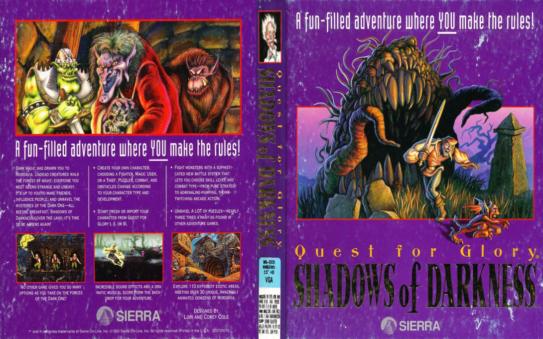 Quest for Glory - Shadows of Darkness — box-texture (US)