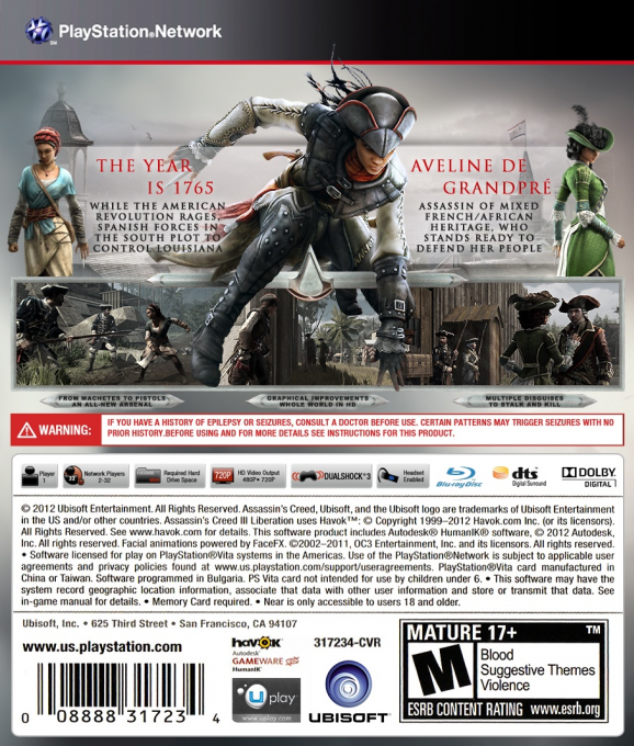 Assassin's Creed - Liberation HD — box-2D-back (US)