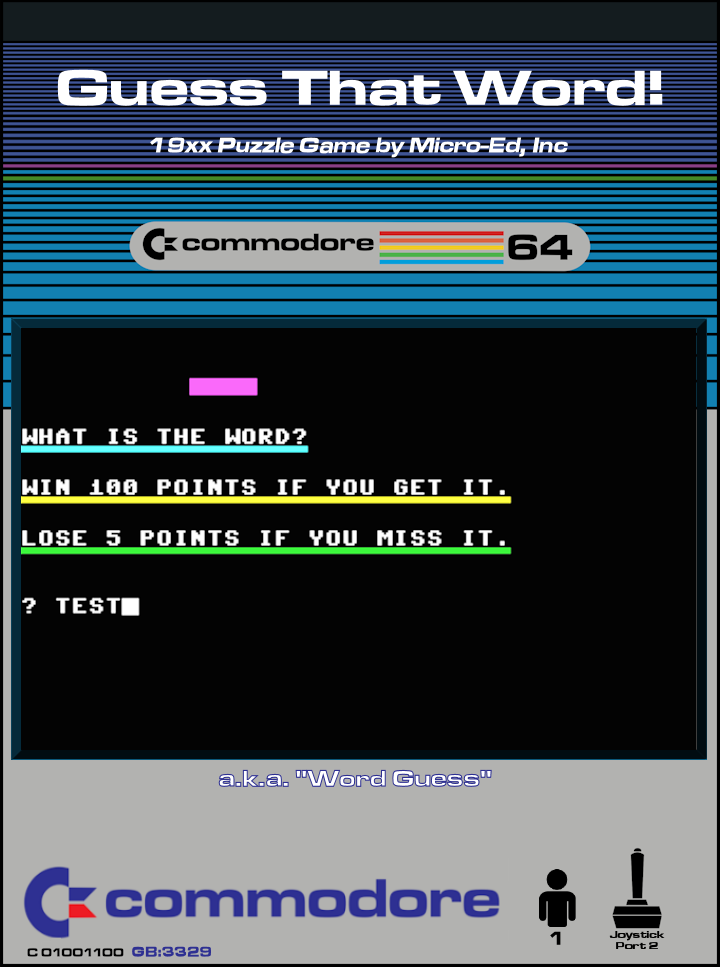 Guess That Word! box art