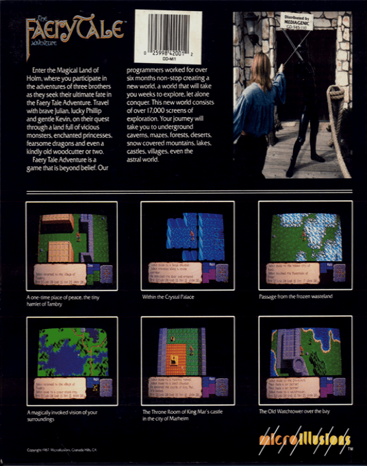 Faery Tale Adventure, The — box-2D-back (US)