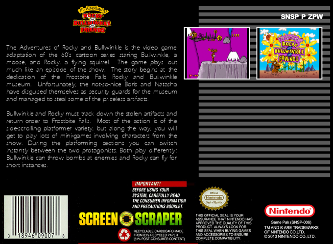 Adventures Of Rocky And Bullwinkle And Friends, The — box-2D-back (SS)
