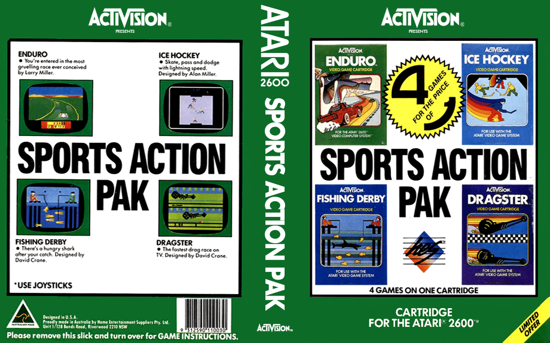Sports Action Pak - Enduro / Ice Hockey / Fishing Derby / Dragster — box-texture (AU)
