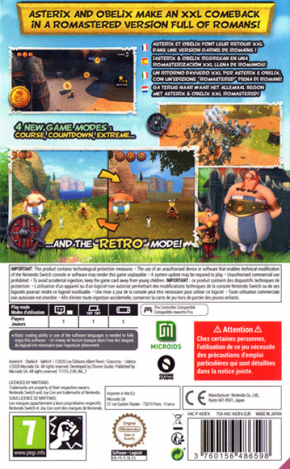 Asterix & Obelix XXL: Romastered — box-2D-back (EU)