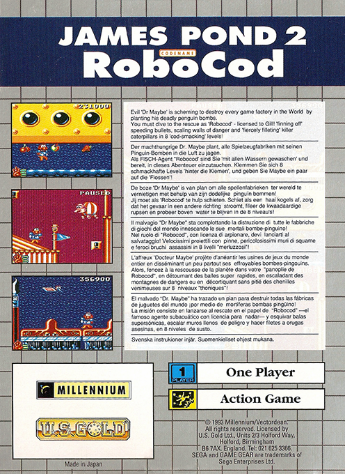 James Pond 2 - Codename - Robocod — box-2D-back (EU)