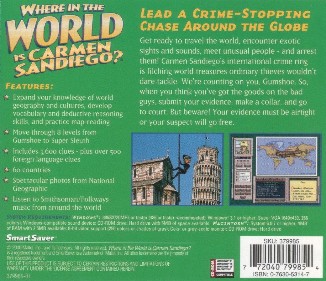 Where in the World is Carmen Sandiego? — box-2D-back (WOR)