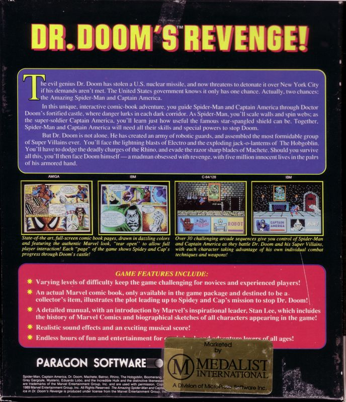 Amazing Spider-man And Captain America In Dr. Doom's Revenge!, The — box-2D-back (US)