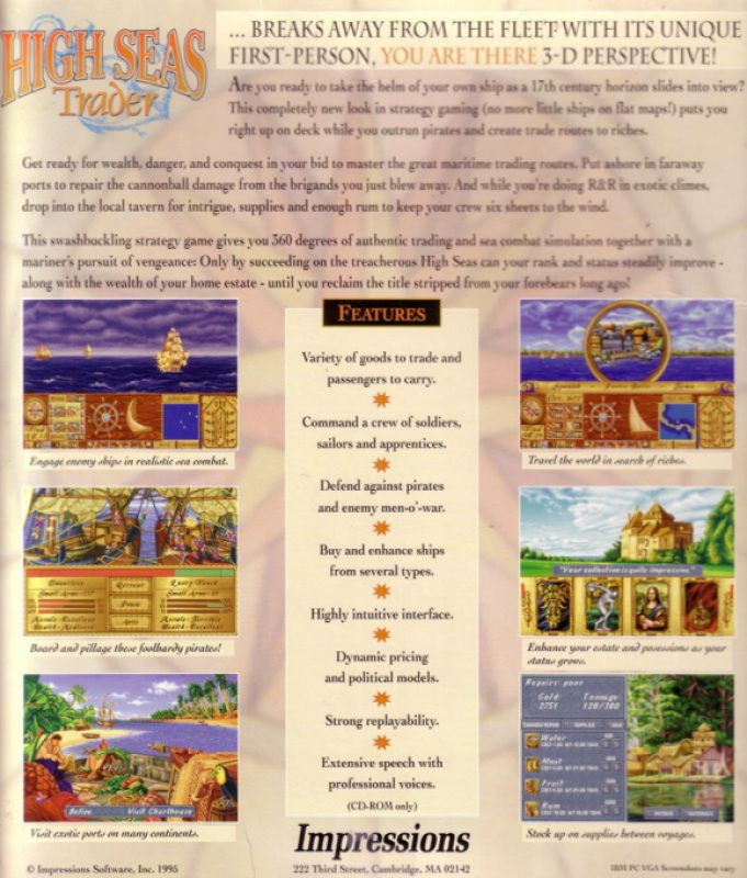 High Seas Trader — box-2D-back (US)