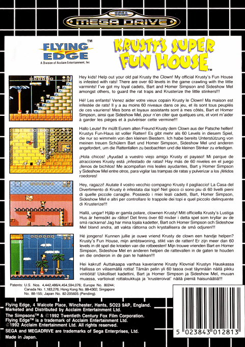 Krusty's Super Fun House — box-2D-back (EU)