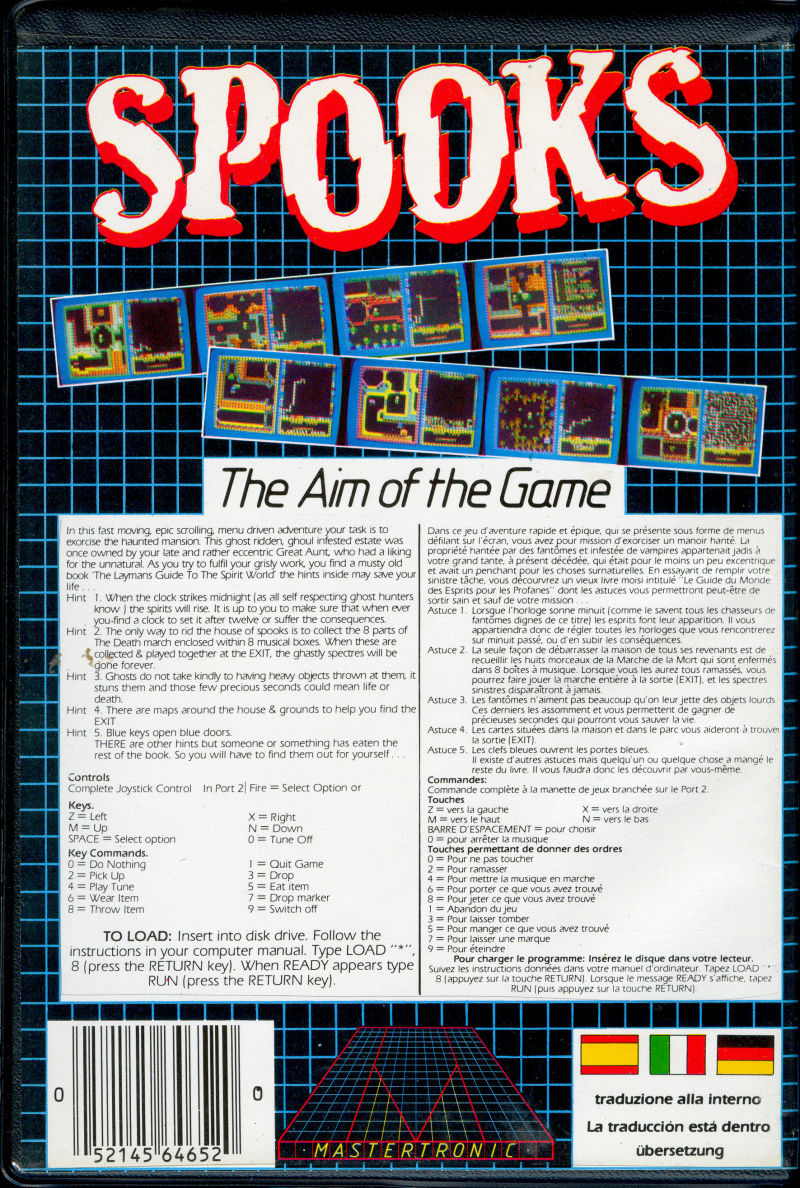 Spooks! — box-2D-back (US)