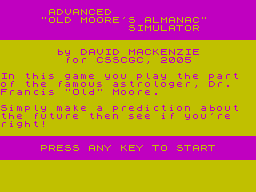 Advanced Old Moore's Almanac Simulator — sstitle (WOR)