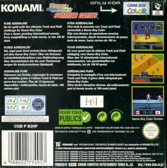 International Track & Field - Summer Games — box-2D-back (EU)
