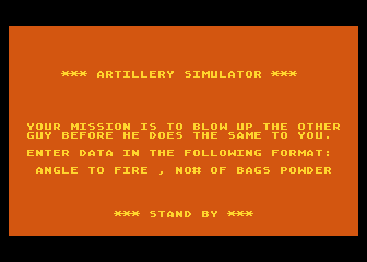 Artillery Simulator — sstitle (WOR)