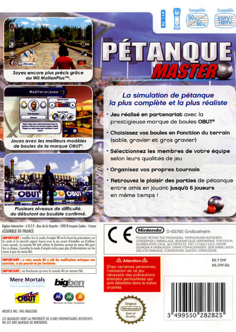 Petanque Master — box-2D-back (FR)