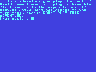 David Powell's Sex Quest — ss (WOR)