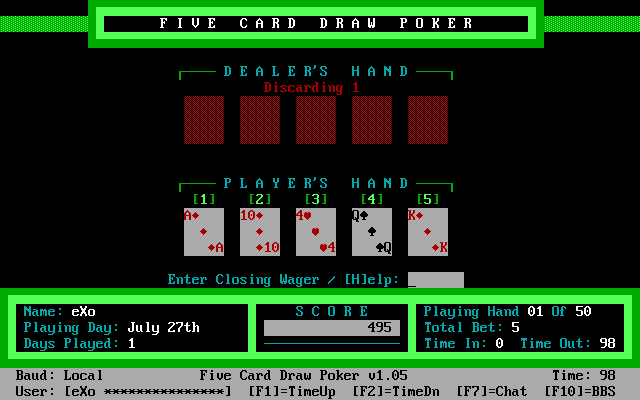 Five Card Draw Poker — ss (WOR)