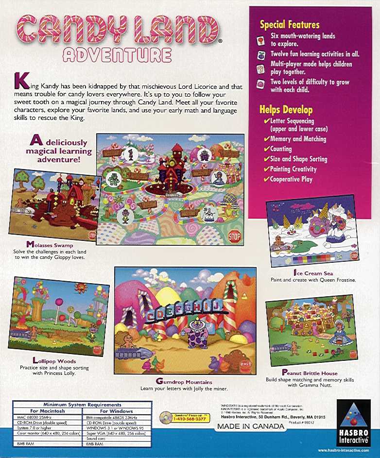 Candy Land Adventure — box-2D-back (CA)