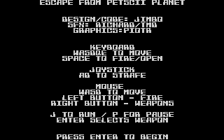 Escape From PETSCII Planet — sstitle (WOR)