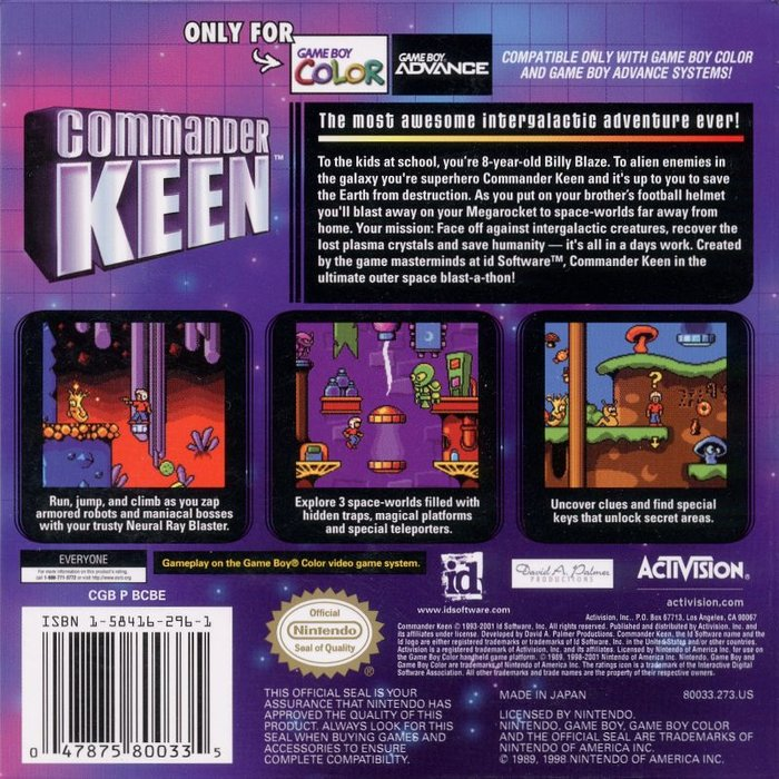 Commander Keen — box-2D-back (US)