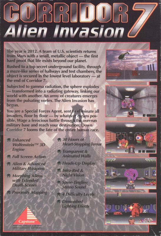 Corridor 7 - Alien Invasion — box-2D-back (US)