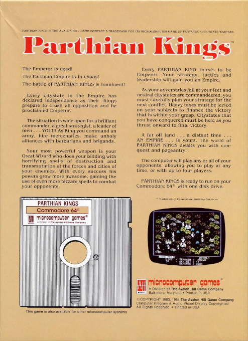 Battle of the Parthian Kings — box-2D-back (US)