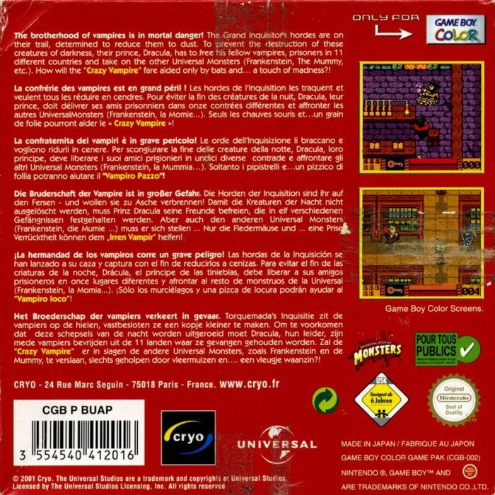 Dracula : Crazy Vampire — box-2D-back (EU)