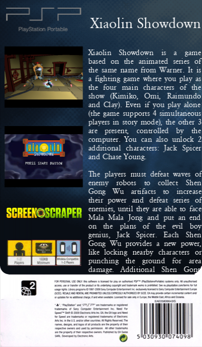 Xiaolin Showdown — box-2D-back (SS)