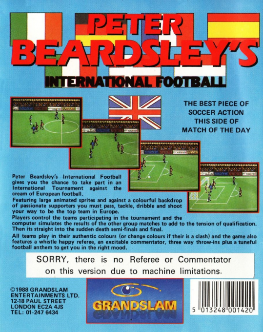Peter Beardsley's International Football — box-2D-back (EU)